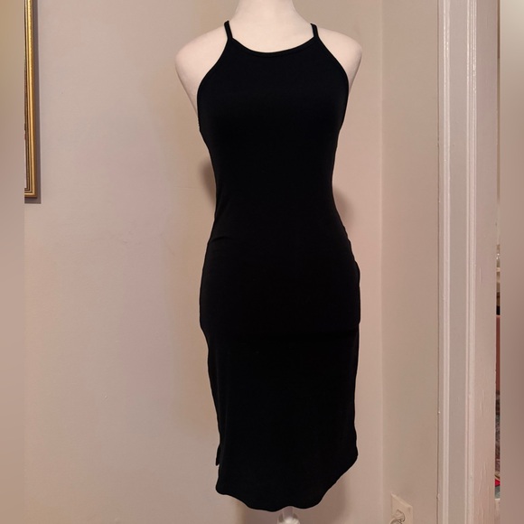 Twik Halter Neck Black Midi Dress - Picture 2 of 5